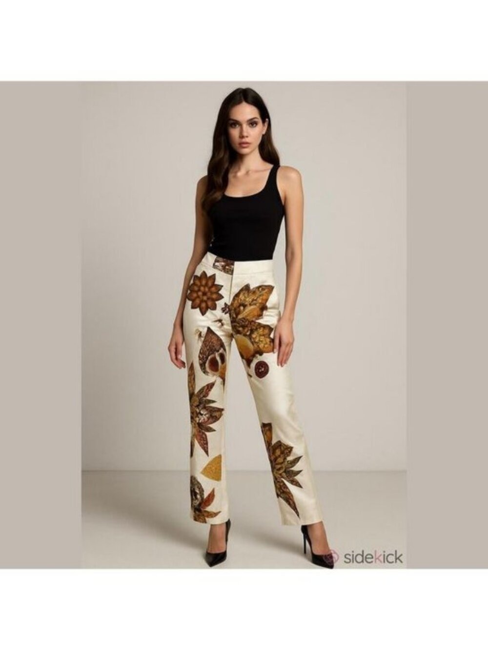 Roberto Cavalli  Silk Seashell Pants Gold Sparkle Jeweled Snake SS 2005 RARE XL
